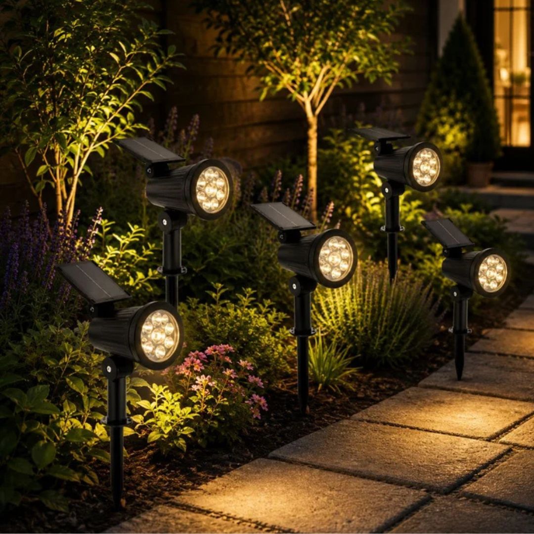 Solar-Powered Garden Spotlights