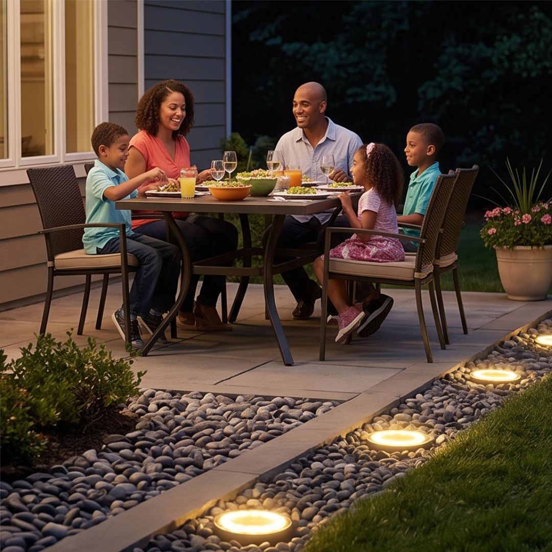 Round Solar Outdoor Lights