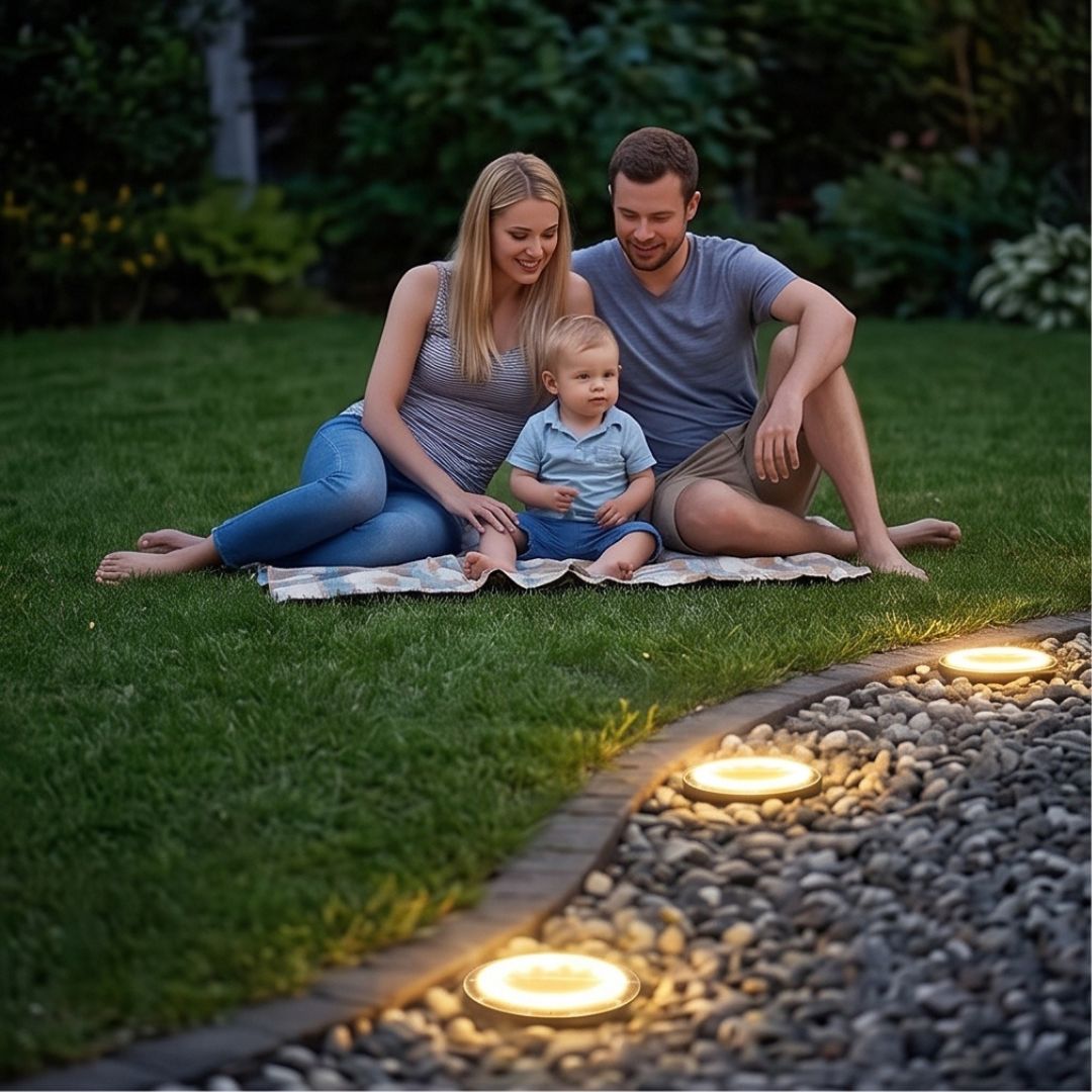 Round Solar Outdoor Lights