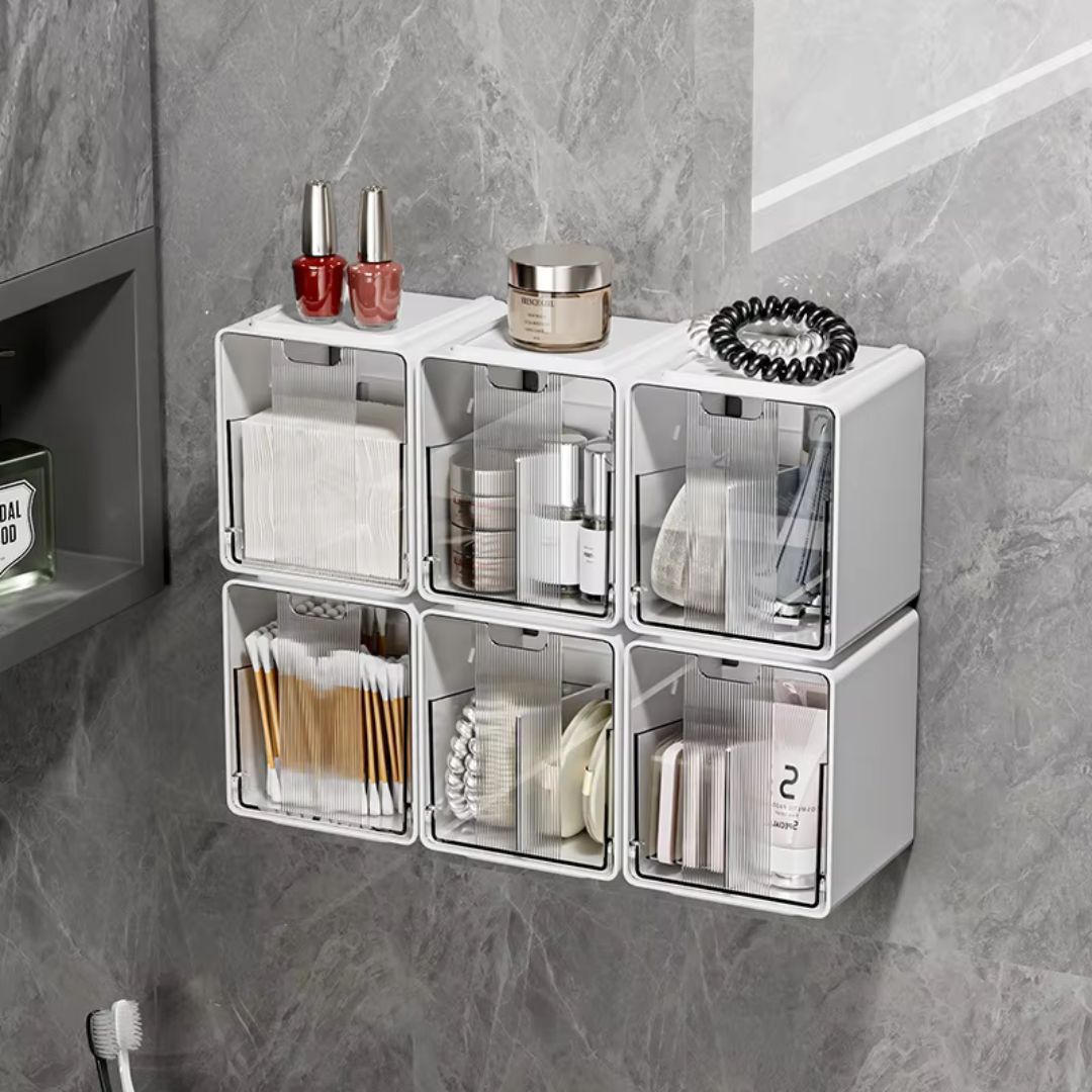 SlideBox - Stick-On Bathroom Organizer