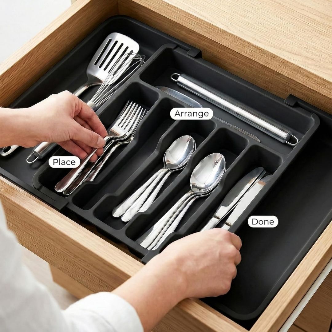 DrawerTray - Adjustable Cutlery Organizer